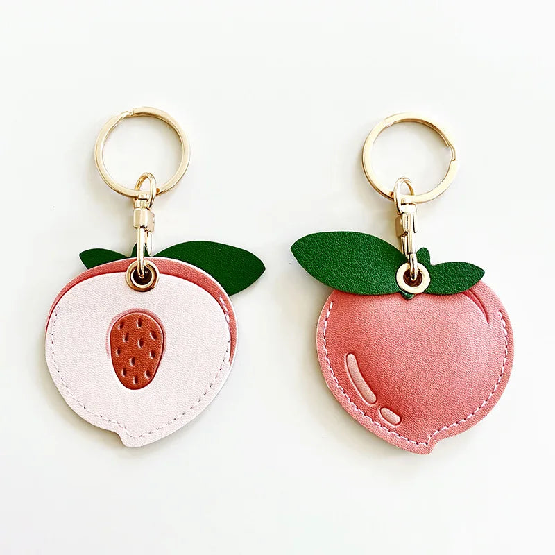 PU Leather Fruit Collection Access Card Holder Creative Keyring Charming Bag Charm Exquisite Design