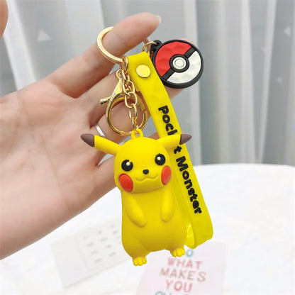 Pokemoned Pikachued Keychain Cartoon Cute Doll Car Keychain Bag Pendant Small Gift