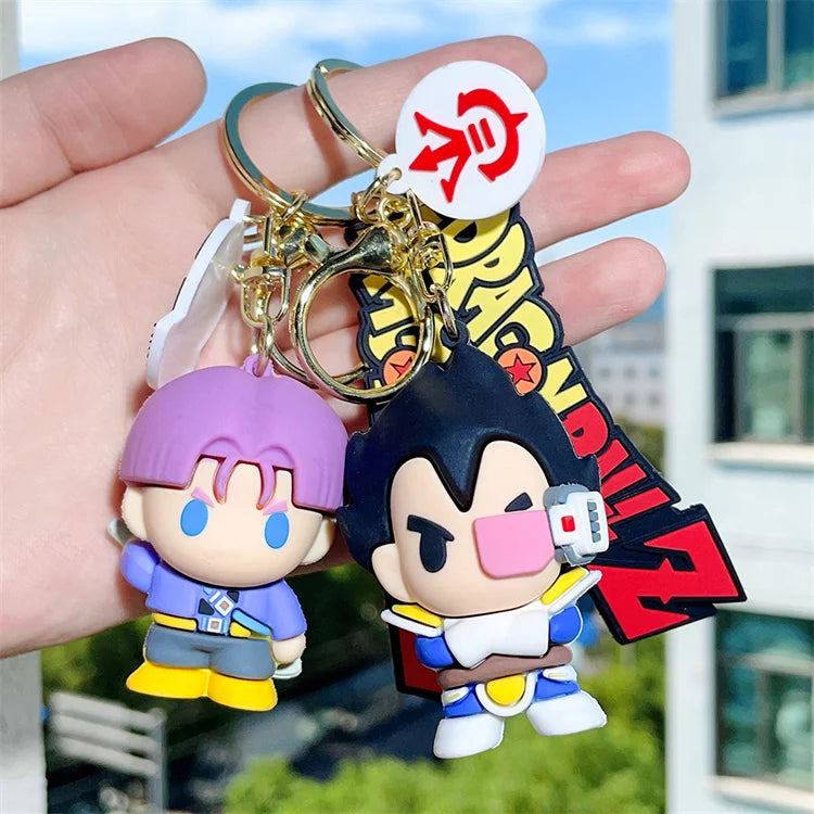 Goku Keychain Cartoon Key Pendant Soft Rubber Anime Small Wholesale Car Keychain Pendant