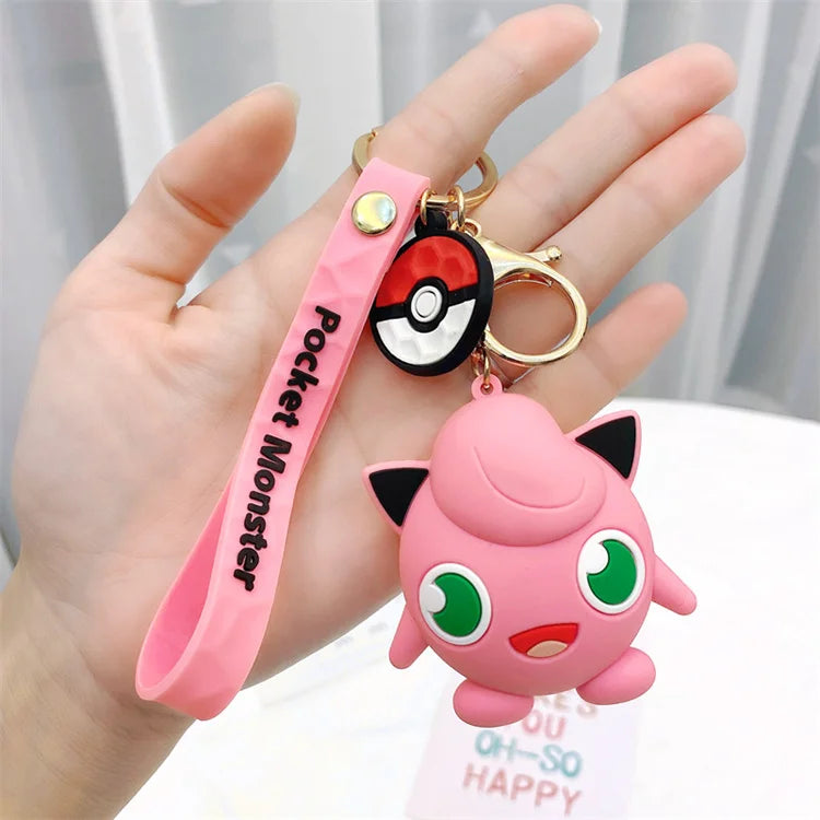 Pokemoned Pikachued Keychain Cartoon Cute Doll Car Keychain Bag Pendant Small Gift