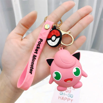 Pokemoned Pikachued Keychain Cartoon Cute Doll Car Keychain Bag Pendant Small Gift