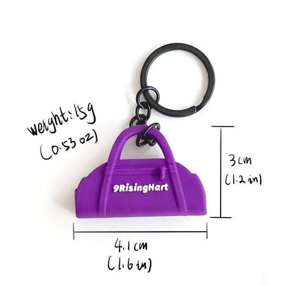 Hot Selling 3D Cartoon Gym Rubber Keychain Creative Anime 3D Yoga Bag Pendant Fitness Cool Key Chain