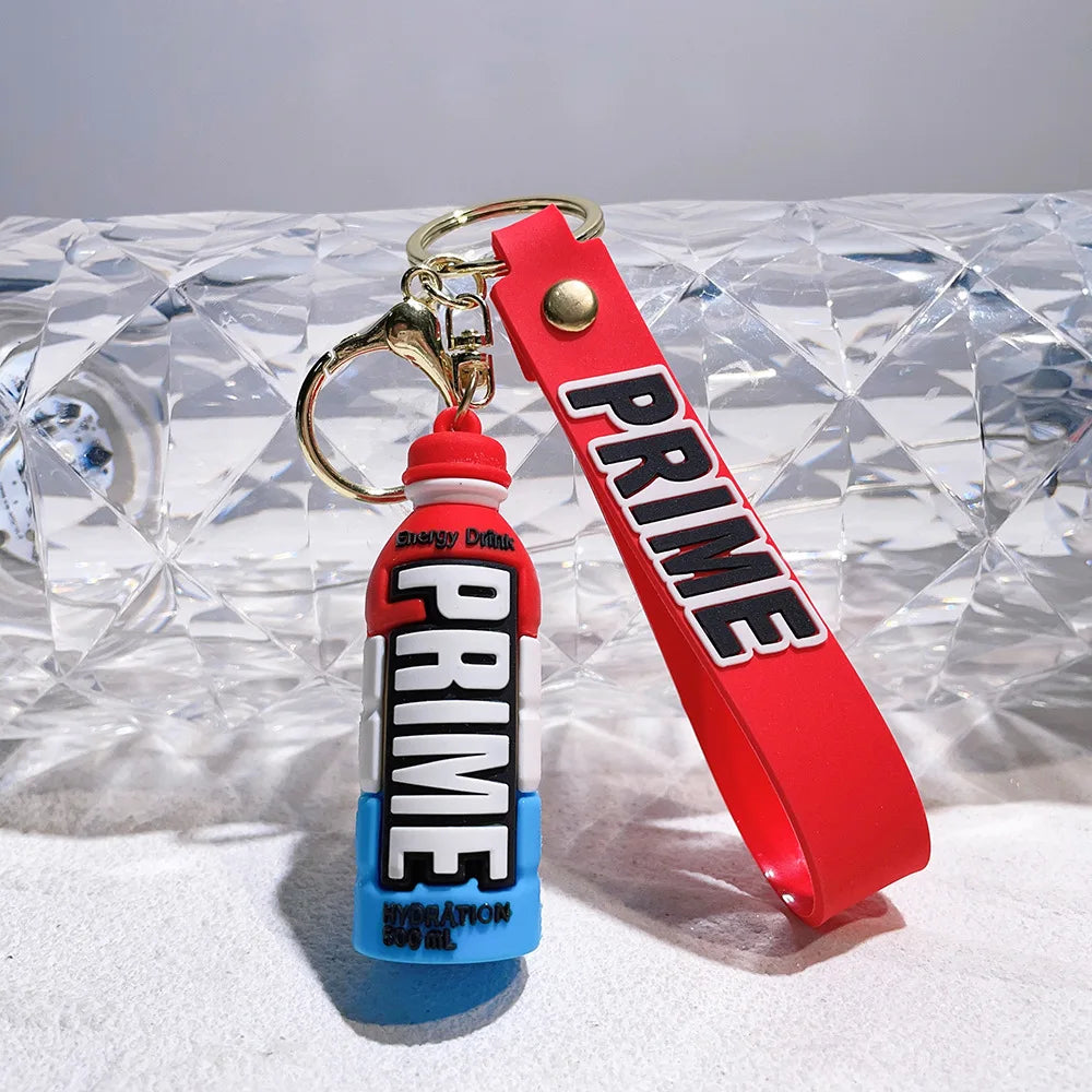 Wholesale 3D PVC Anime Prime Cartoon Keychain 3D Keychain Car Pendant Bag Toy Prime Drink Keychain