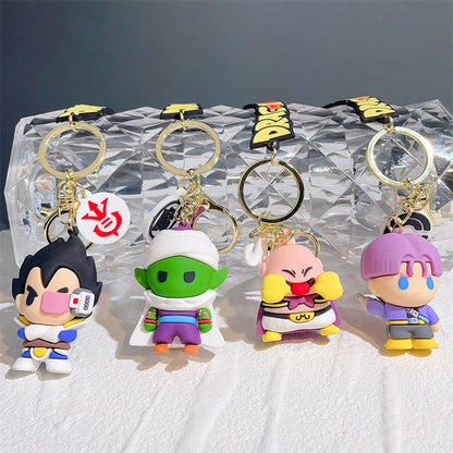 High Quality Cute Anime Goku Car Pvc Keychain Accessories in Bulk Cartoon Rubber 3d Keychain
