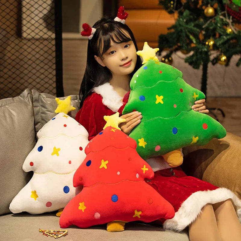 2026 New Custom Soft Cute Christmas Tree Plush Pillow Stuffed Pillow  Festival Decoration Plush Tree