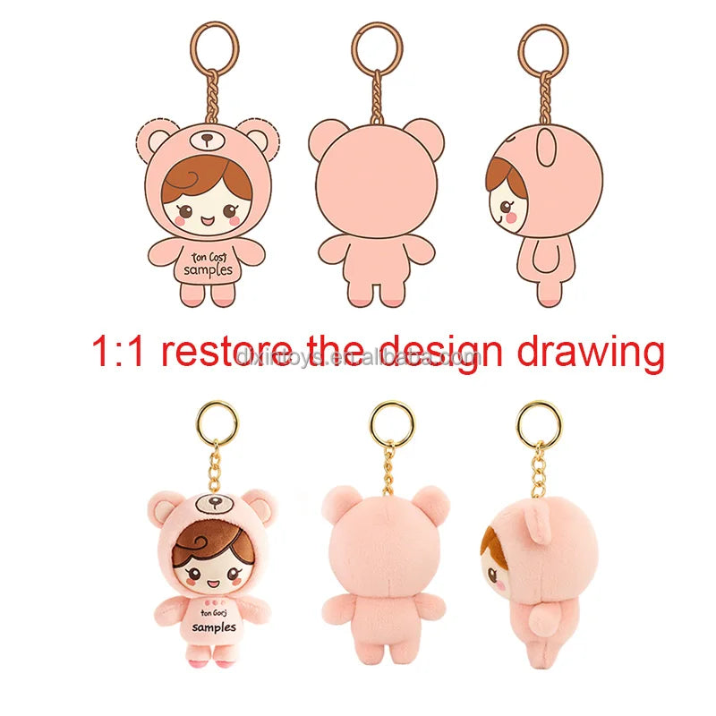 Manufacturer Customizes High-quality Cute Keychain Plush Toys Custom Plush KeyChain Toys