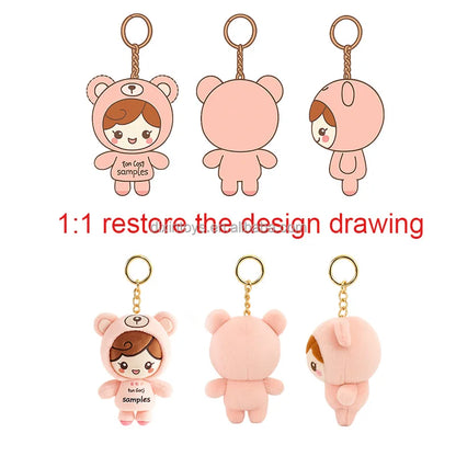 Manufacturer Customizes High-quality Cute Keychain Plush Toys Custom Plush KeyChain Toys