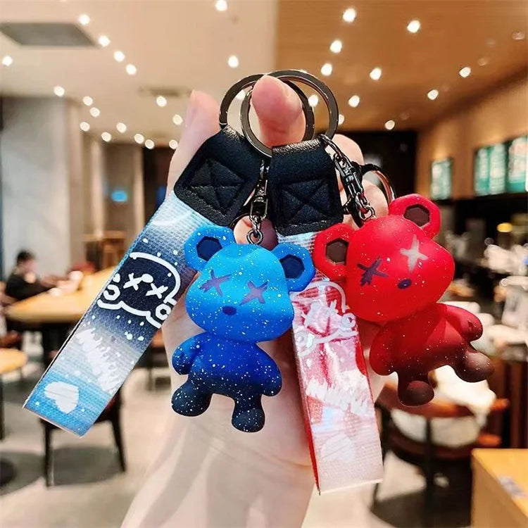 Chameleon Bear Creative KeyChain Violent Bear Wholesale Car Couple Key Pendant Doll Schoolbag Pendant Keychain