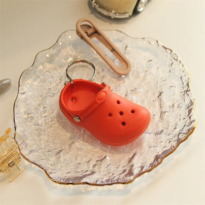 3D Mini EVA Keychain Plastic Foam Beach Hole Sandal Slipper Keychain Decoration Beach Shoe Keychain