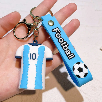New Arrival Most Popular 3D Cartoon PVC Rubber Keychain Football Team Star Keychains