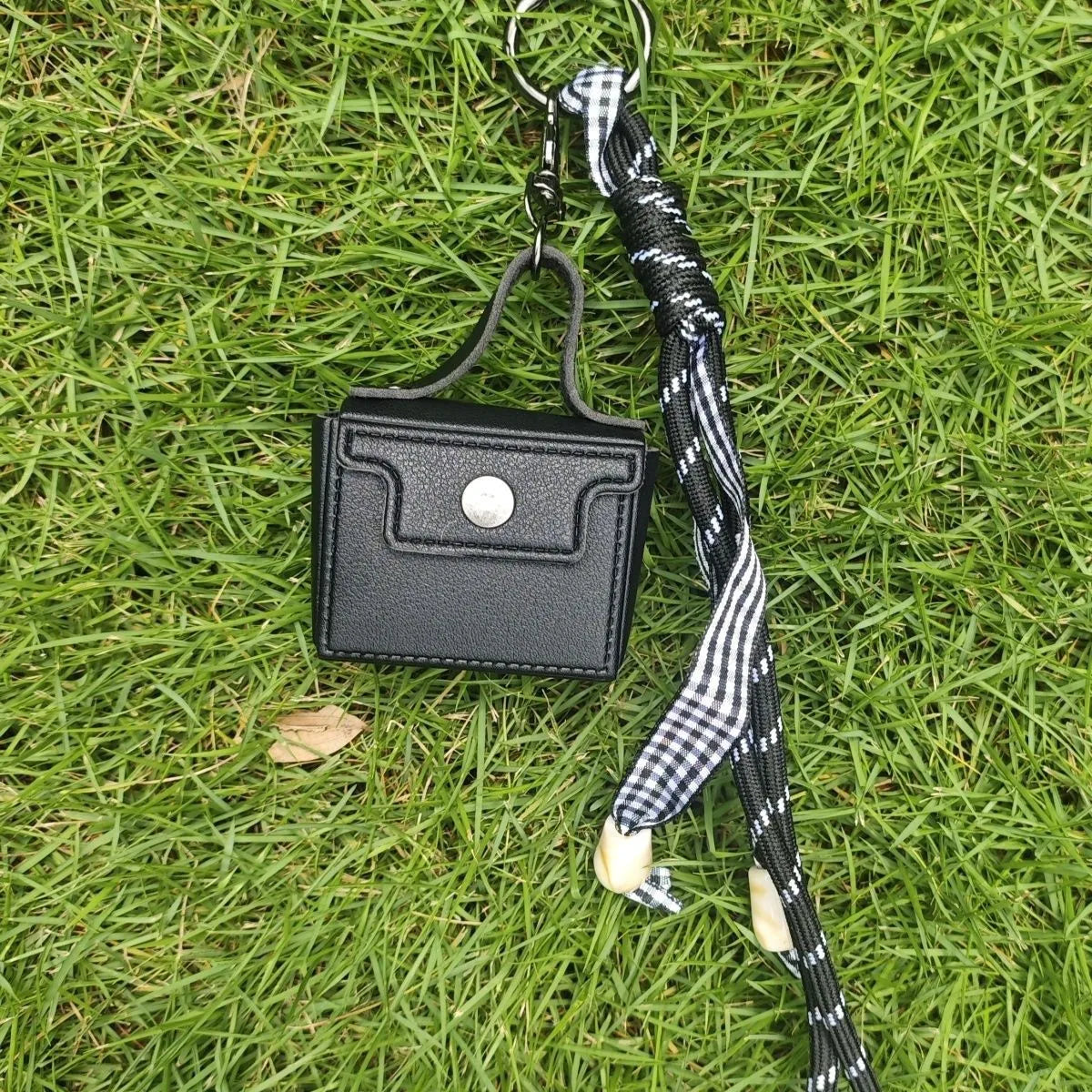 Mini Woven Handbag Keychain Simple Women Bag Hanging Rope Minimalist Urban Style Accessories