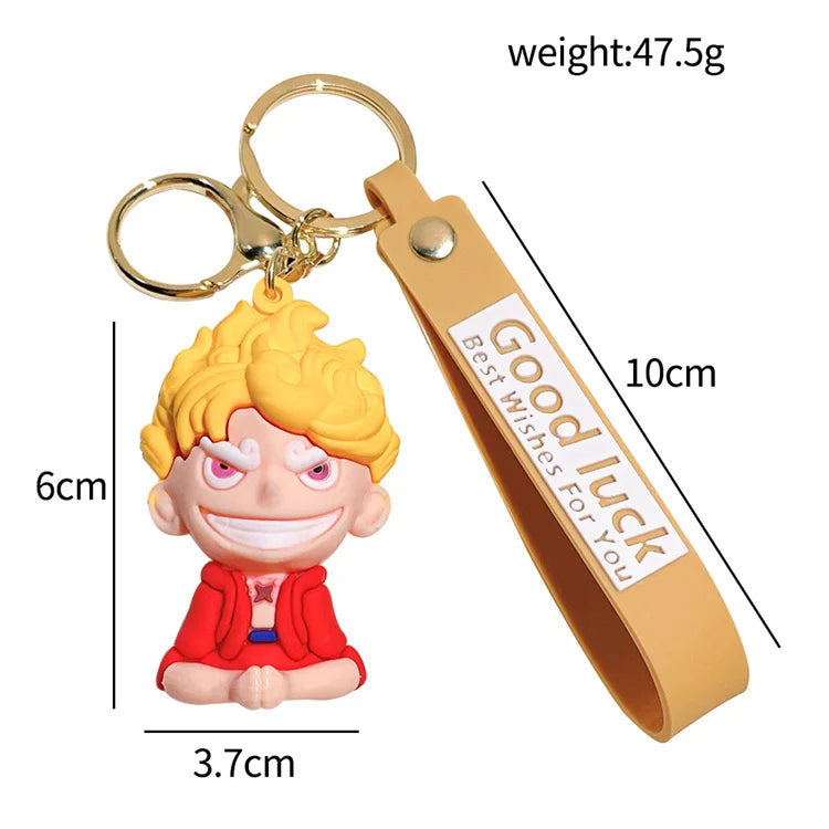 Cartoon Cute Anime One Pieces Luffys Doll Car Bag Pendant Keychain Wholesale Keychain Small Gift