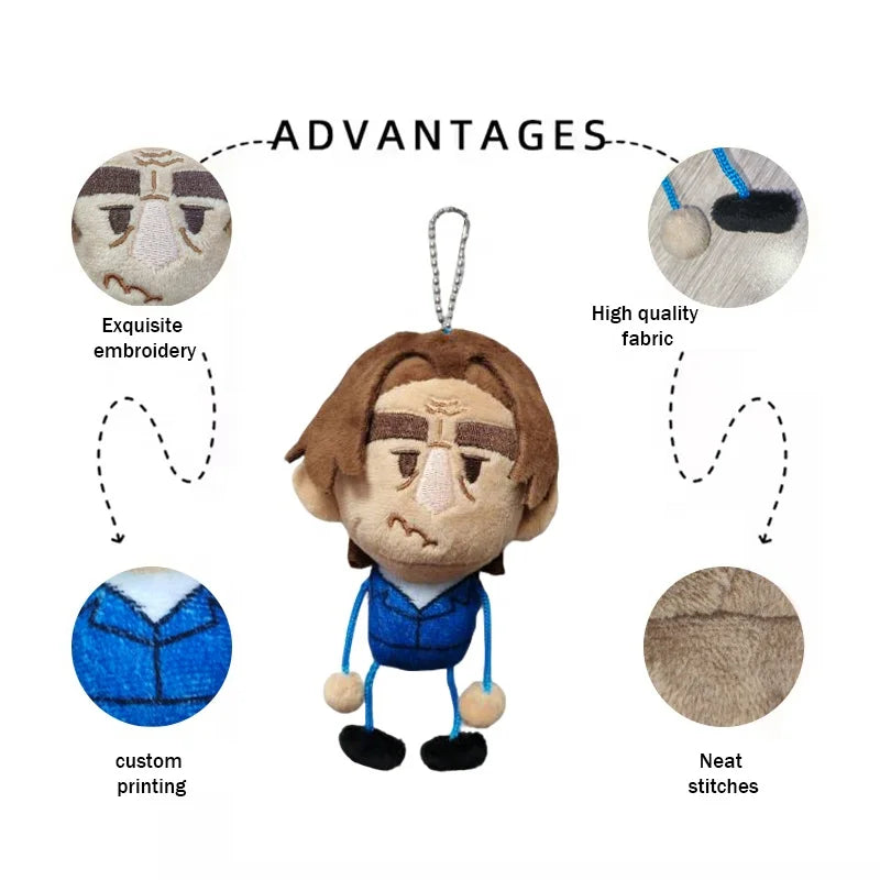 Low Moq Custom  Plush Figure Toys Keychain Lovely Chibi Cute with String Animal Soft Toy Popular Lifelike Stuffed Animal Toy