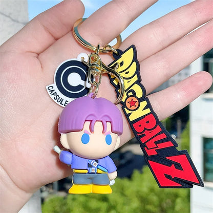Goku Keychain Cartoon Key Pendant Soft Rubber Anime Small Wholesale Car Keychain Pendant