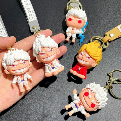 Cartoon Cute Anime One Pieces Luffys Doll Car Bag Pendant Keychain Wholesale Keychain Small Gift