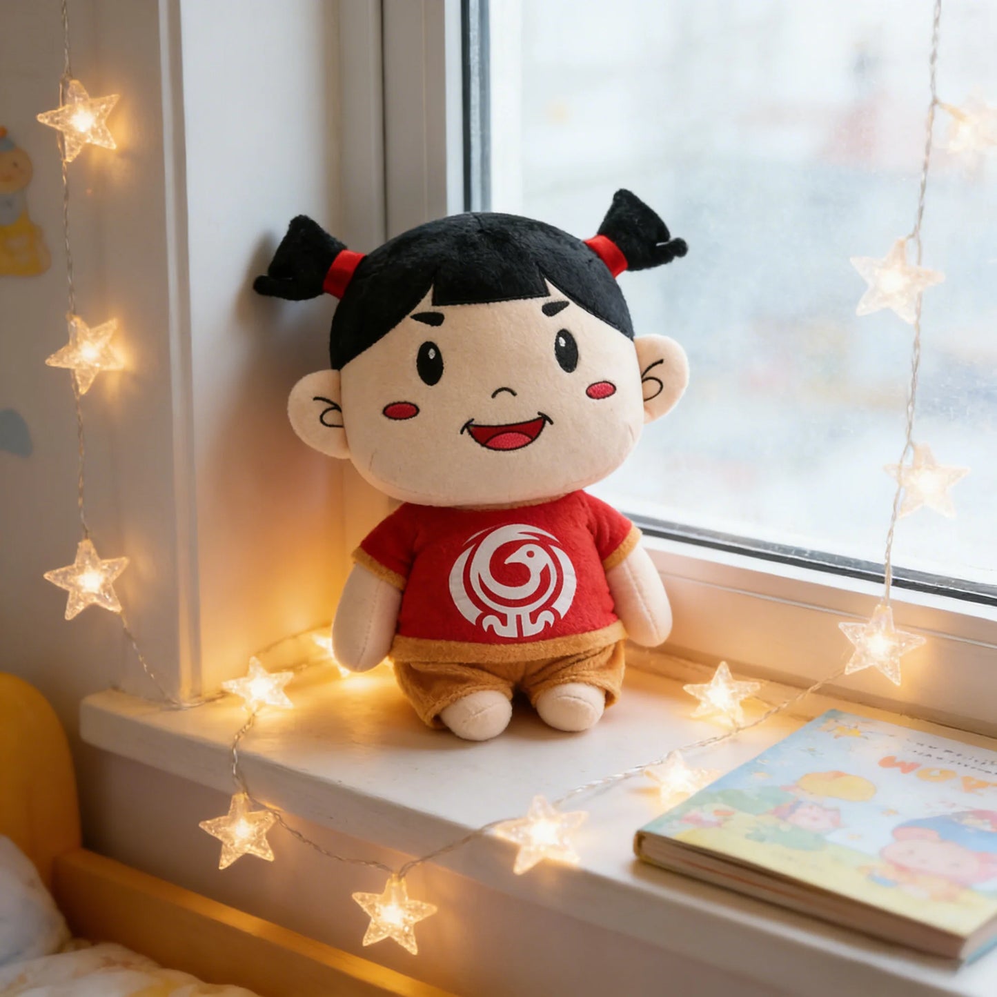 Customized Chinese New Year Gift Chinese-Style Twin-Bun Girl Plush Toy Cotton Material City IP Brand Ambassador Character Design