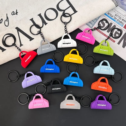 Hot Selling 3D Cartoon Gym Rubber Keychain Creative Anime 3D Yoga Bag Pendant Fitness Cool Key Chain