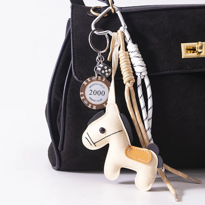 Cute Pony Bag Charm Trendy Phone Case Accessory Car Pu Keychain Wholesale