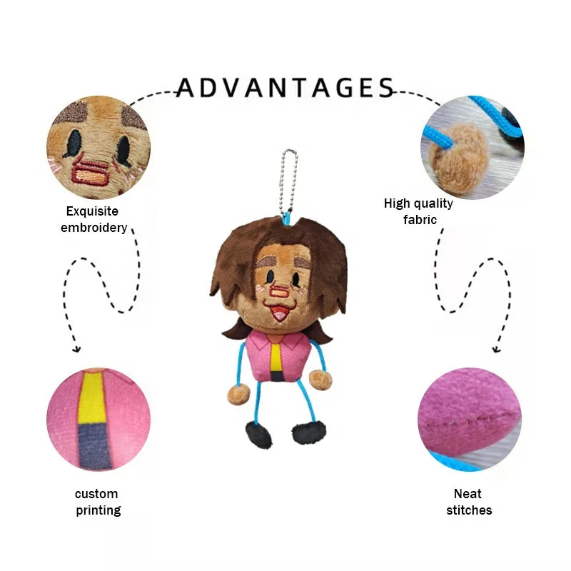 Low Moq Custom  Plush Figure Toys Keychain Lovely Chibi Cute with String Animal Soft Toy Popular Lifelike Stuffed Animal Toy