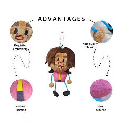 Low Moq Custom  Plush Figure Toys Keychain Lovely Chibi Cute with String Animal Soft Toy Popular Lifelike Stuffed Animal Toy