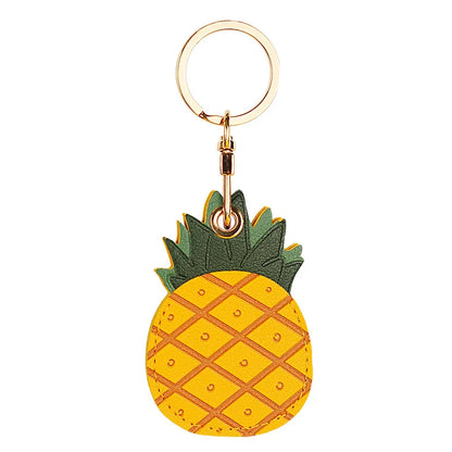 Popular Adorable Fruit Green Leaf Leather Keyring Accessory Case with ID Card Holder