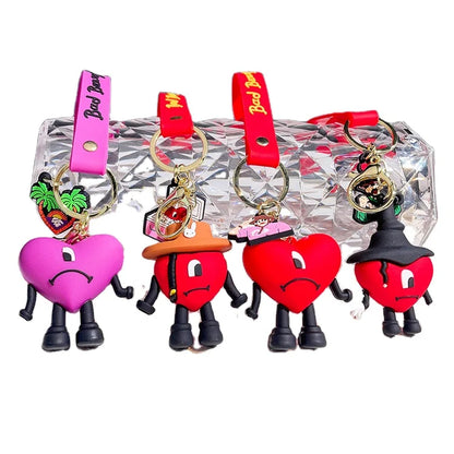 New Arrival PVC Rubber Keychain Creative Cartoon Car Pendant Promotional Rabbit Accessories and Gifts Keychain