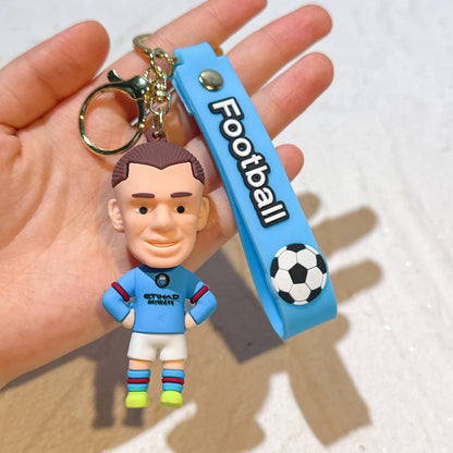 New Arrival Most Popular 3D Cartoon PVC Rubber Keychain Football Team Star Keychains