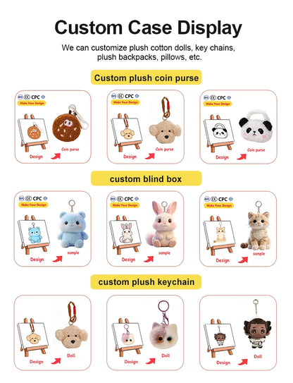 Low MOQ Custom Made Small Kpop Plush Doll Keychains Toy Custom Plush Key Chain
