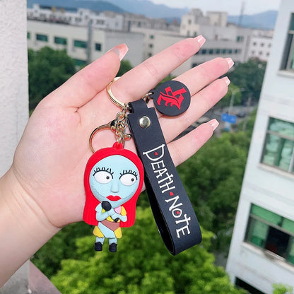 3D Nightmare Before Christmas Keychain Rubber Anime Lanyard Accessories for Car Gift Toy Halloween Promotion Keychains