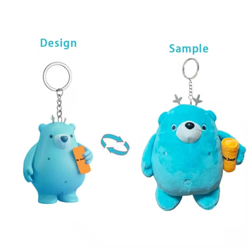 Low Moq Custom  Plush Figure Toys Keychain Lovely Chibi Cute with String Animal Soft Toy Popular Lifelike Stuffed Animal Toy