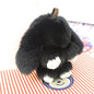 Plush Bunny Women Fur Pom Pom Keychain 14cm Angel Rabbit Key Ring Hare Pompom Plush Dolls Toy Girls Bag Car Key Pendant