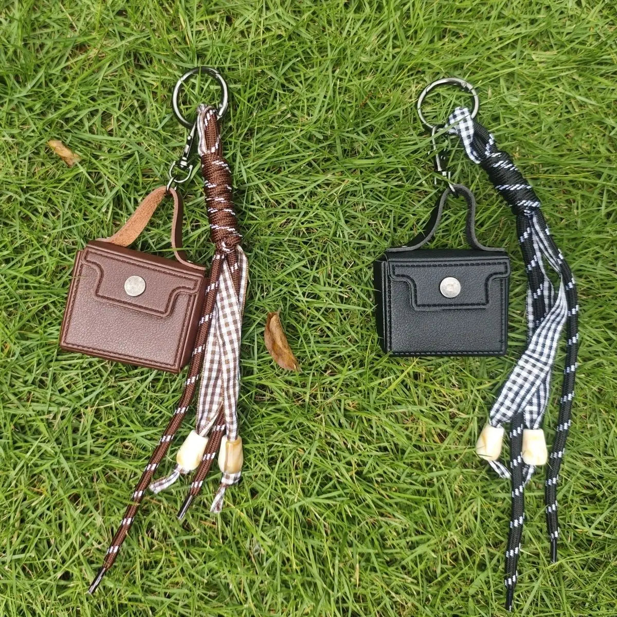 Mini Woven Handbag Keychain Simple Women Bag Hanging Rope Minimalist Urban Style Accessories