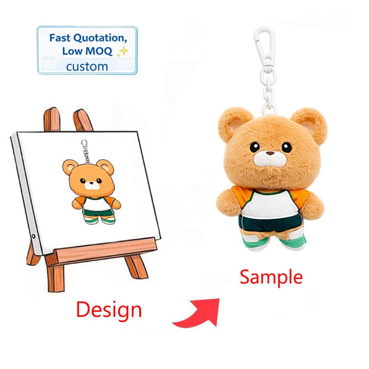 Manufacture Custom High Quality Kawaii  Plush Key Chains Plush Doll Small Plush Toy Plush Keychain Custom Plush Keychains