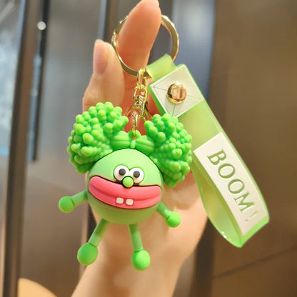 Perm Little Monster Keychain Funny Doll Car Keychain Bag Pendant Claw Machine Small Gift Wholesale