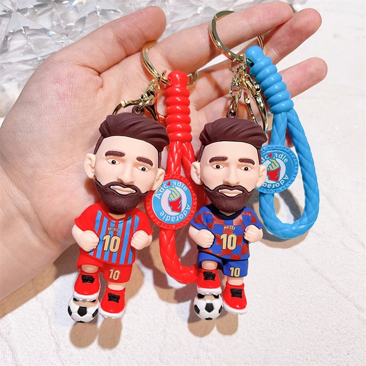 New Arrival Most Popular 3D Cartoon PVC Rubber Keychain Football Team Star Keychains