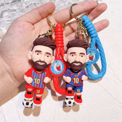 New Arrival Most Popular 3D Cartoon PVC Rubber Keychain Football Team Star Keychains