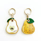 PU Leather Fruit Collection Access Card Holder Creative Keyring Charming Bag Charm Exquisite Design