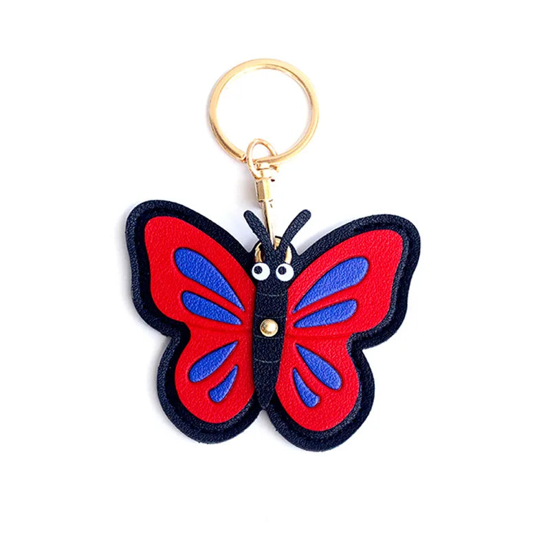 Adorable Insect Leather Pendant Charming Access Card Holder Keyring Creative Gift Pendant Schoolbag Accessory Gift