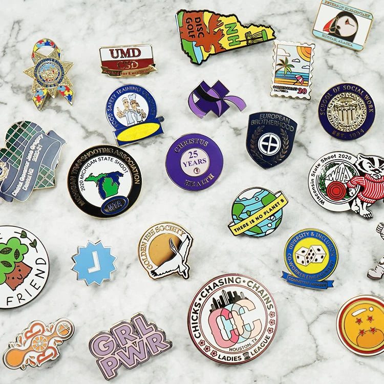 High Quality Souvenir Custom Logo Metal Hard Enamel Badge Fashion Jersey Decorative Lapel Pins for Clothes
