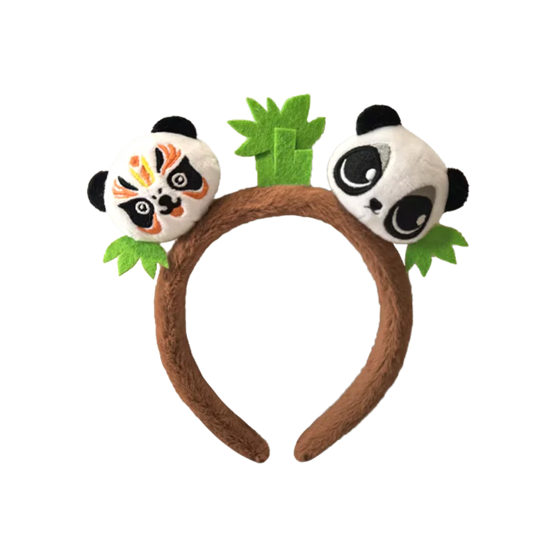 Professional Customizable Plush Toy Chinese-Style Panda Plush Hairband Sichuan Opera Face-Changing & Cute Style Support OEM ODM
