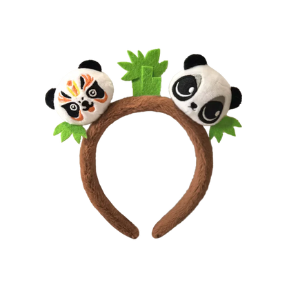 Professional Customizable Plush Toy Chinese-Style Panda Plush Hairband Sichuan Opera Face-Changing & Cute Style Support OEM ODM