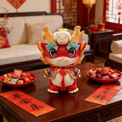 Manufacturer Direct Sales OEM Custom Chinese Trendy Dragon Plush Toy New Year Gift Doll PP Cotton Logo Printing Supported