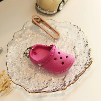 3D Mini EVA Keychain Plastic Foam Beach Hole Sandal Slipper Keychain Decoration Beach Shoe Keychain