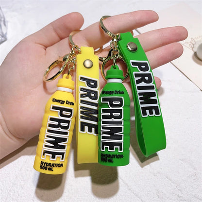 Wholesale 3D PVC Anime Prime Cartoon Keychain 3D Keychain Car Pendant Bag Toy Prime Drink Keychain