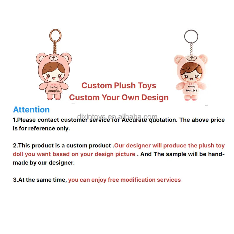 Manufacturer Customizes High-quality Cute Keychain Plush Toys Custom Plush KeyChain Toys