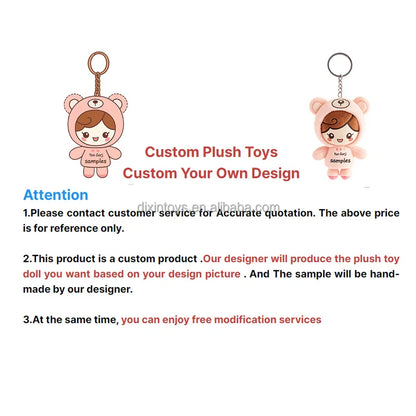 Manufacturer Customizes High-quality Cute Keychain Plush Toys Custom Plush KeyChain Toys