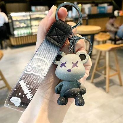 Chameleon Bear Creative KeyChain Violent Bear Wholesale Car Couple Key Pendant Doll Schoolbag Pendant Keychain