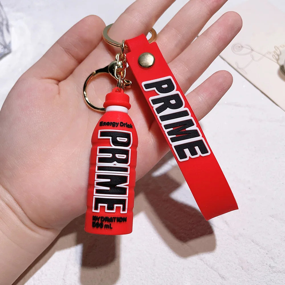 Wholesale 3D PVC Anime Prime Cartoon Keychain 3D Keychain Car Pendant Bag Toy Prime Drink Keychain