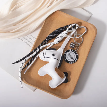 Cute Pony Bag Charm Trendy Phone Case Accessory Car Pu Keychain Wholesale