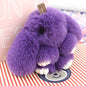 Plush Bunny Women Fur Pom Pom Keychain 14cm Angel Rabbit Key Ring Hare Pompom Plush Dolls Toy Girls Bag Car Key Pendant